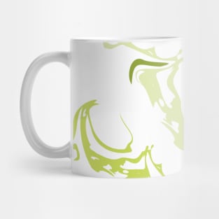 Green Water Marbling Abstract Fluid Art Mug